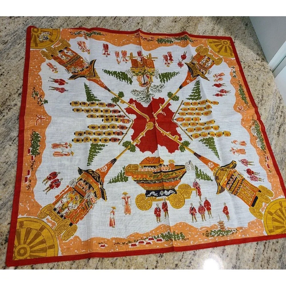 Matsuri Handkerchief Oriental Gion Festival? Lantern Yamaboko Orange 19